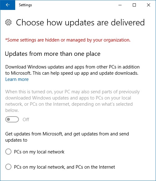 Screenshot of Microsoft Windows 11's settings for controlling software updates.