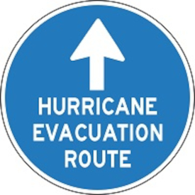 Clip-art representation of a Hurricane Evacuation Route road sign.